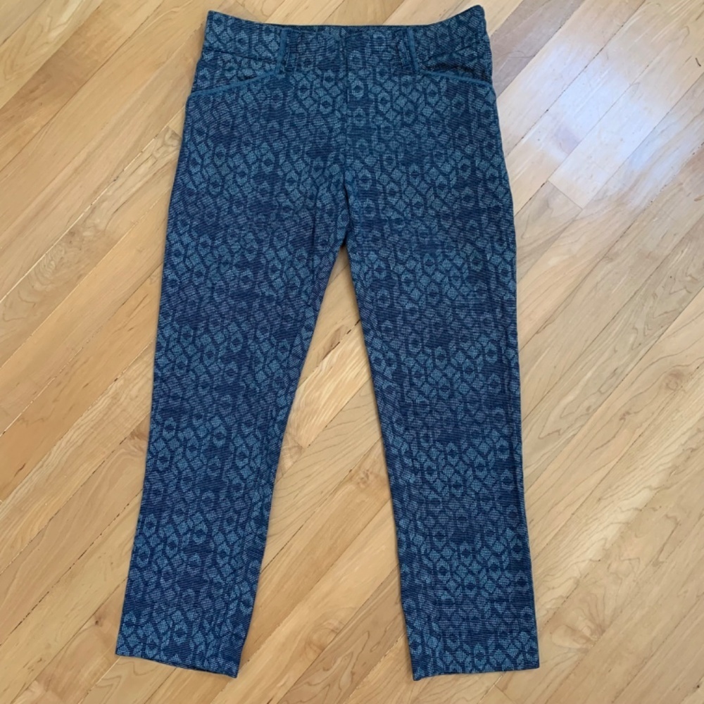 Anthropologie Cartonnier Charlie Trouser Fitted Crop Blue Size 0